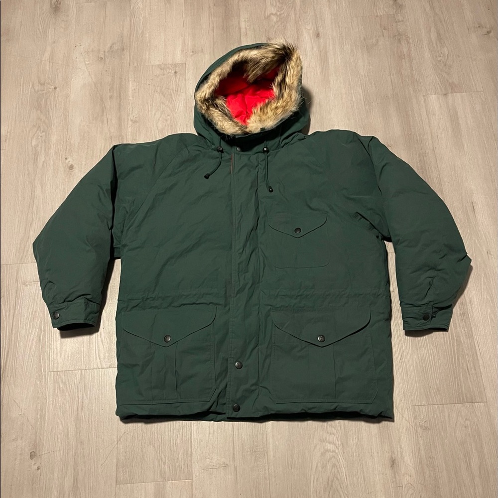 Nautica Coyote Fur Hood Expedition Winter Down Puffer Snorkel Jacket Parka